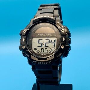 Men’s 82-102 Digital Wristwatch Chrono Alarm Backlight Working NOT SOLAR POWERED